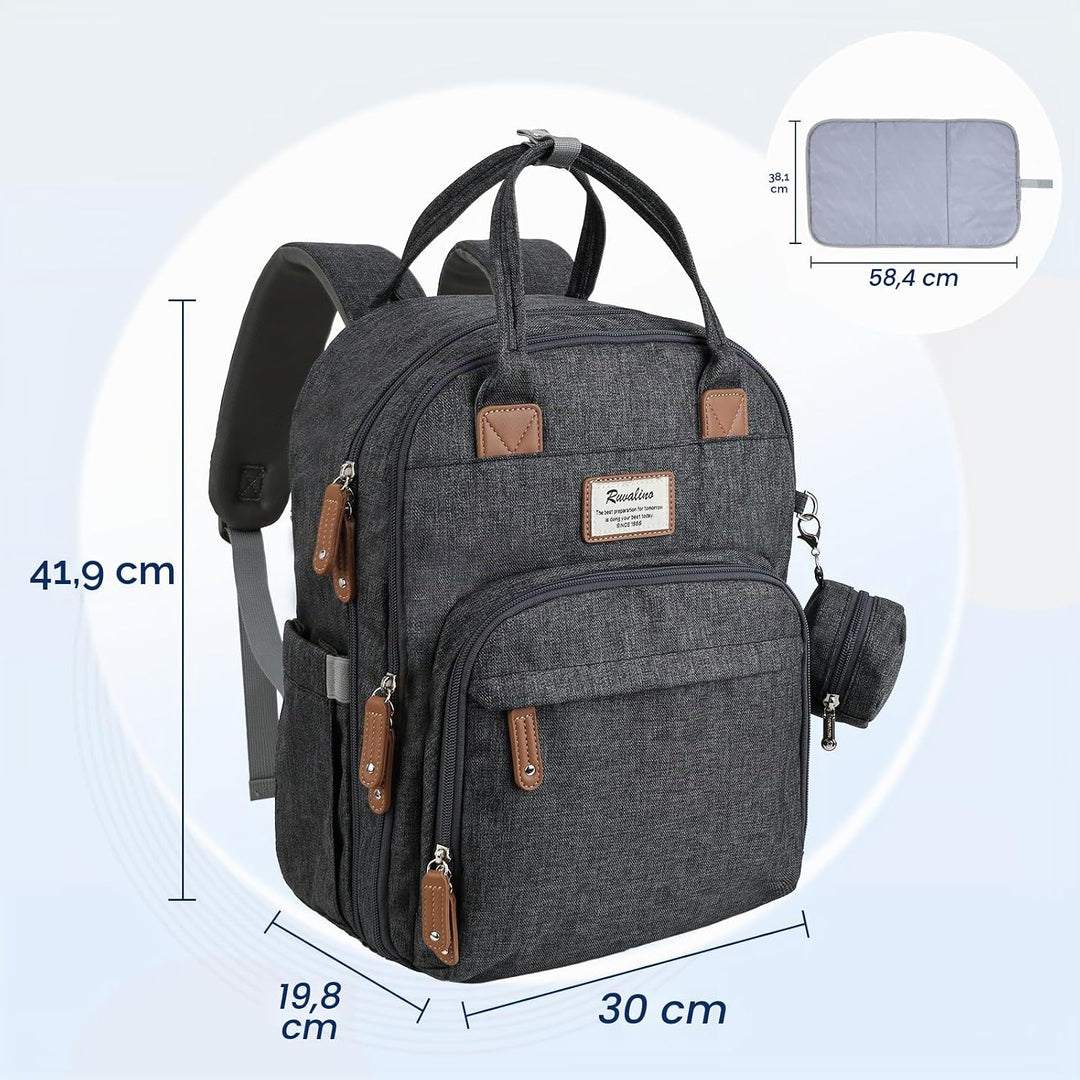 Dikaslon Wickeltasche Rucksack Grosser Wickelrucksack mit Multifunktions-Babytaschen und mobiler Wic