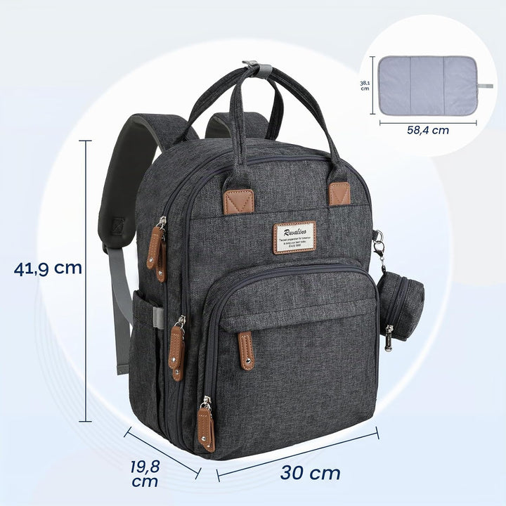 Dikaslon Wickeltasche Rucksack Grosser Wickelrucksack mit Multifunktions-Babytaschen und mobiler Wic