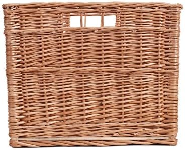 e-wicker24 Vollweidener Kaminkorb, Kaminkorb aus Weide, naturfarbiger Weidenkorb für Kaminholz, Kami