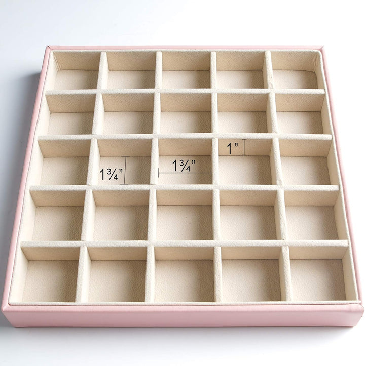 Frebeauty Ohrring-Organizer, klassische Schmuckschatulle mit 50 Fächern, doppellagig, mit 6 Haken fü