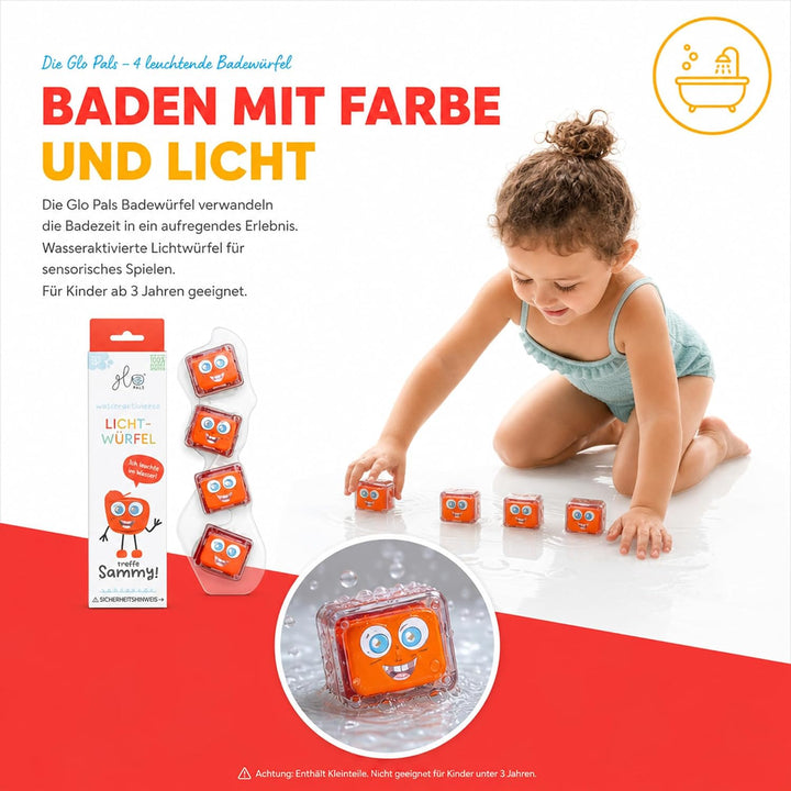 Glo Pals 4 leuchtende Würfel für EIN einzigartiges sensorisches Erlebnis und Magische Lichtshow für