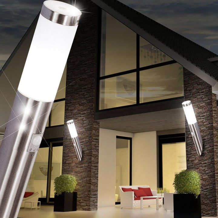 LED Aussen Wand Leuchte Fassaden Edelstahl Strahler Terrassen Sensor Lampe Globo 3157SLED