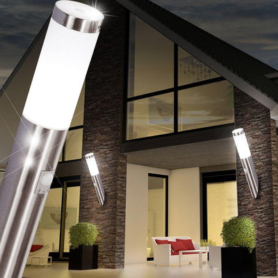 LED Aussen Wand Leuchte Fassaden Edelstahl Strahler Terrassen Sensor Lampe Globo 3157SLED