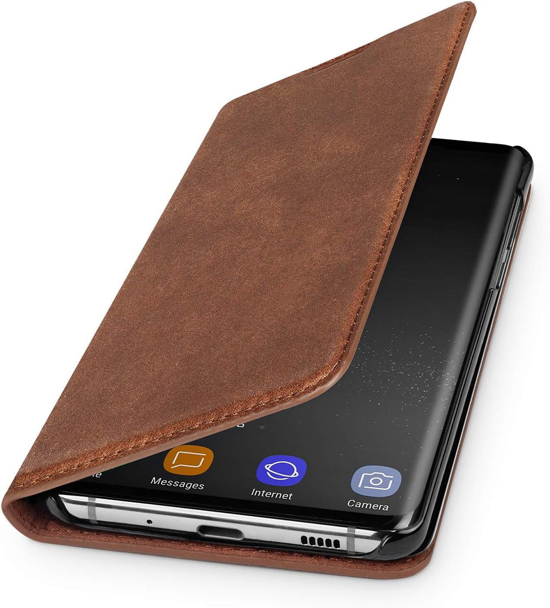 WIIUKA Echt Ledertasche - TRAVEL NATURE - Hülle für Samsung Galaxy S20+ PLUS, ITALIENISCHES Leder, V