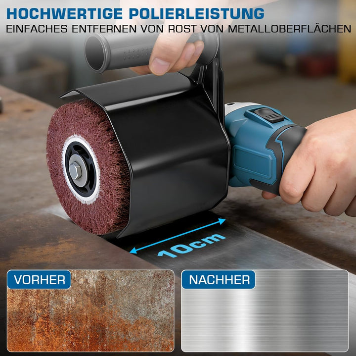 3 IN 1 Satiniermaschine & Poliermaschine & Winkelschleifer, 1200W Akku-Bürstenschleifer Brushless, 5