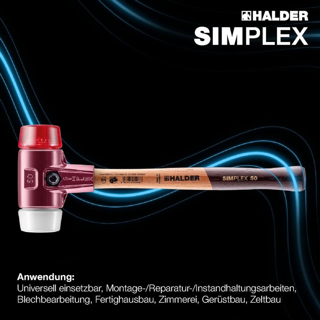SIMPLEX-Schonhammer, Plastik/Superplastik; mit Tempergussgehäuse und hochwertigem Holzstiel | D=30 m