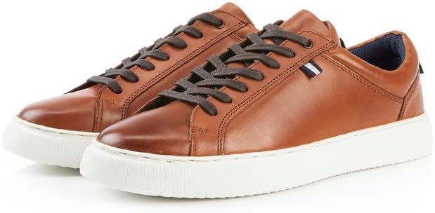 SILVER STREET LONDON Holden Men's Leder Sneaker Shoes Grössen 41-46 43 EU Bräunen, 43 EU Bräunen