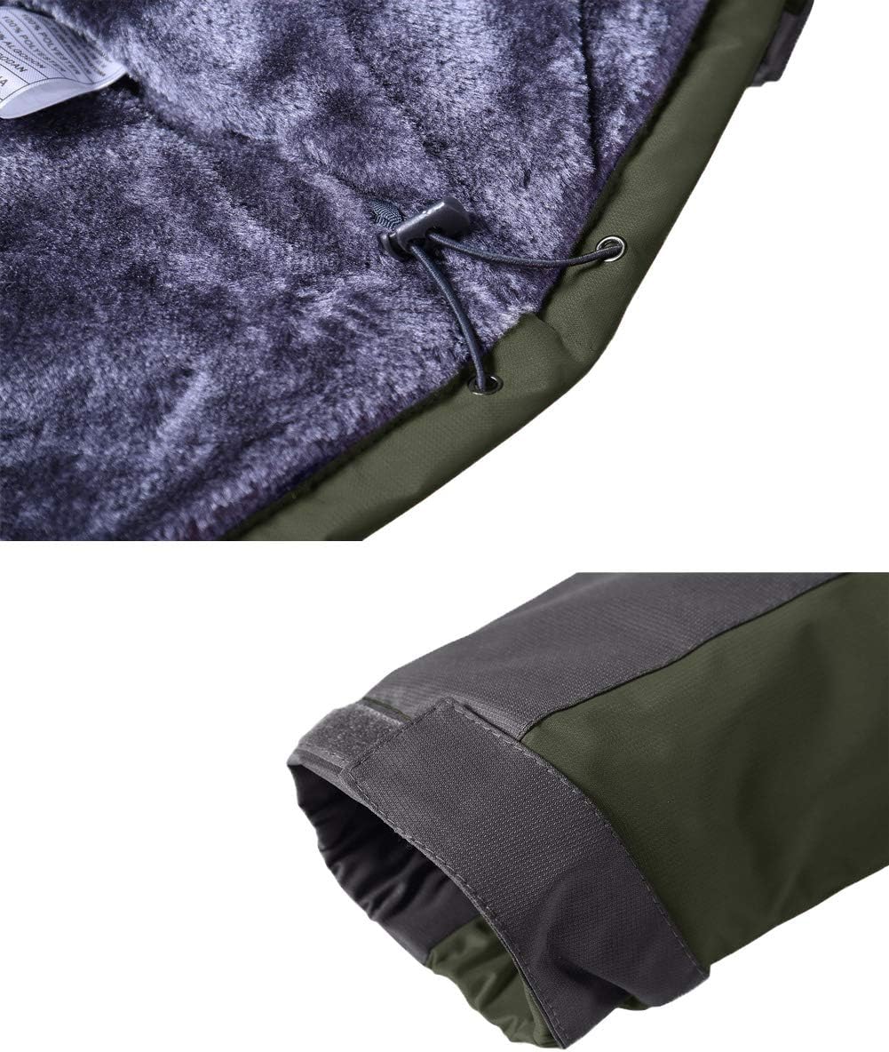 KEFITEVD Herren Winterjacke Wasserabweisende Warm Gefüttert Skijacke Outdoorjacke mit Abnehmbarer Ka