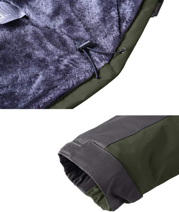 KEFITEVD Herren Winterjacke Wasserabweisende Warm Gefüttert Skijacke Outdoorjacke mit Abnehmbarer Ka