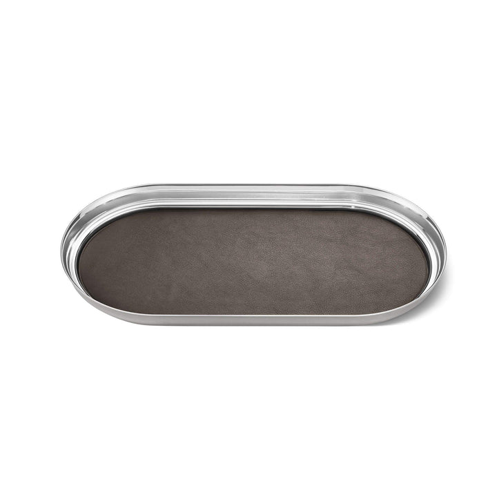 Georg Jensen Manhattan Tablett, Edelstahl, Silber, 18 x 35 x 2.8 cm Silber 18 x 35 x 2.8 cm, Silber