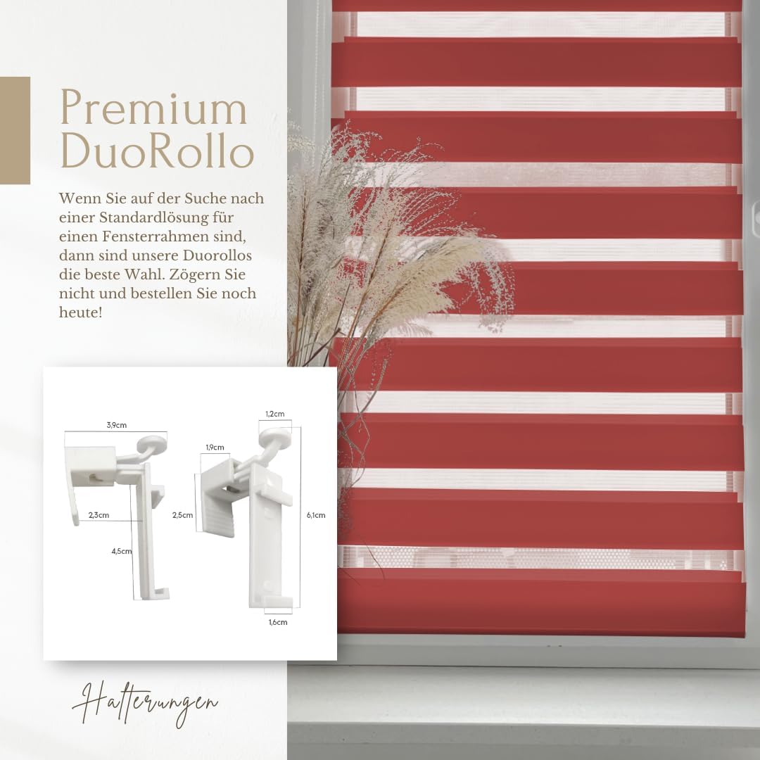 Home-Vision® DuoRollo Klemmfix, Doppelrollo ohne Bohren mit Klämmträgern, Rollos für Fenster und Tür