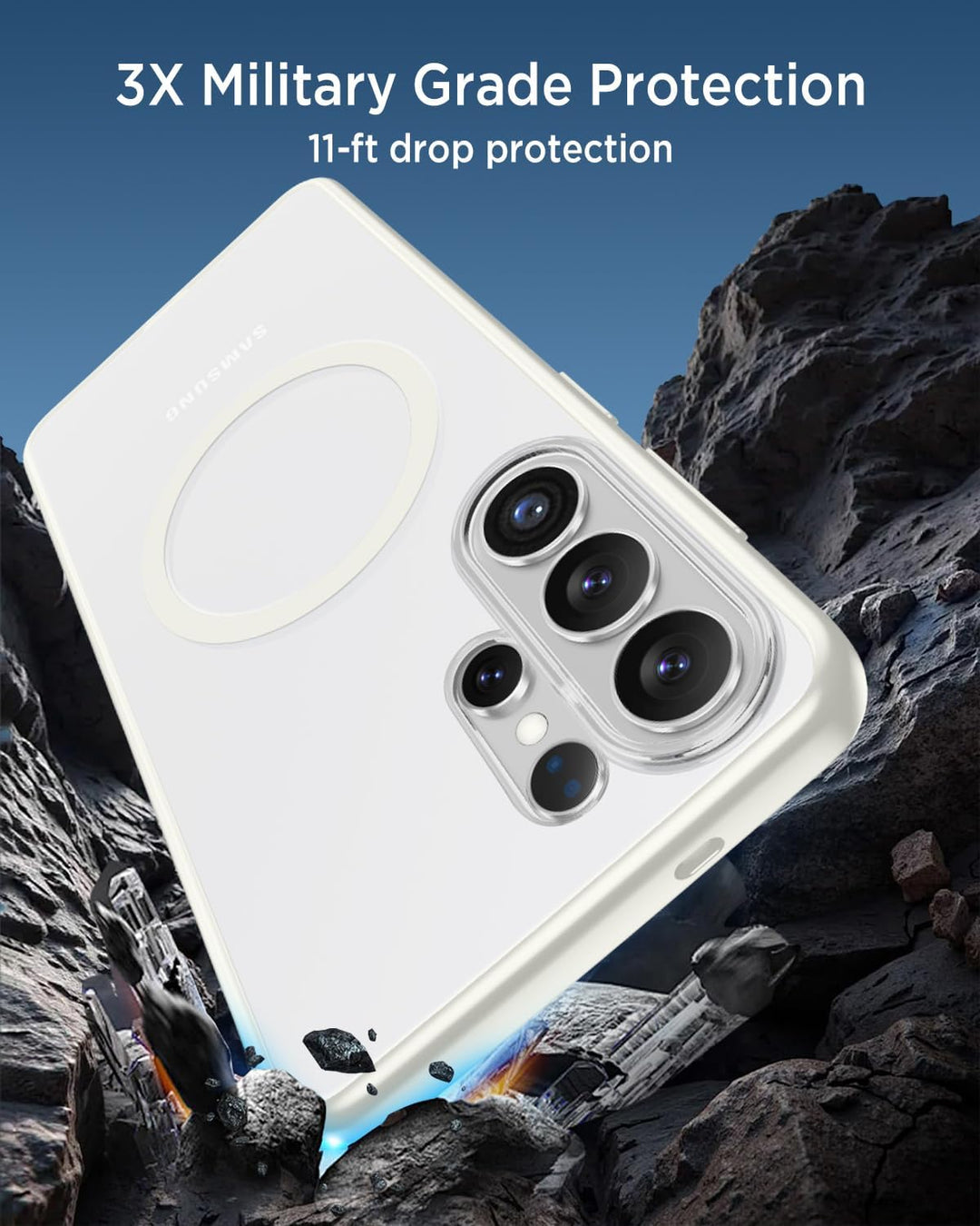 Miimall Magnetische Hülle Kompatibel mit Samsung Galaxy S26 Ultra Hülle Ultradünn 2026, PC+TPU Stoss