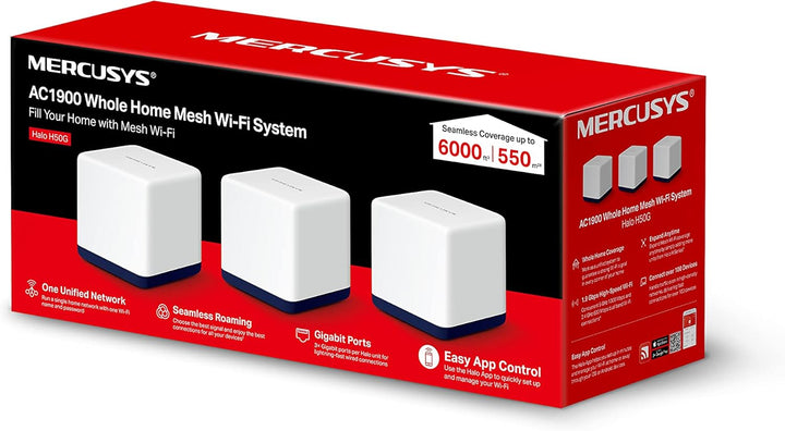 Mercusys AC1900 Mesh WiFi, Whole Home Mesh WiFi Extender Booster deckt bis zu 550 m² ab, Verbinden S