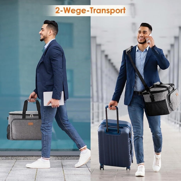 Lifewit Kühltasche klein, Isolierte Cooler Bag, Lunchtasche 32L 48 Dosen Grau 32L, Grau 32L