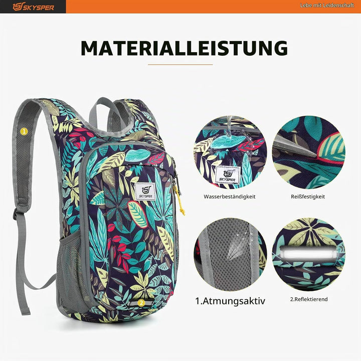SKYSPER 10L/15L/20L Faltbarer Rucksack Ultraleicht Tagesrucksack Wasserfest Daypack Reiserucksack Wa