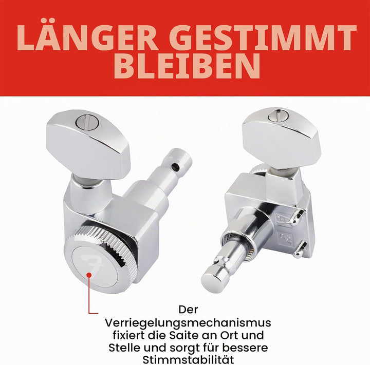 Fender Locking Stratocaster/Telecaster Mechaniken, verchromt chrome Rechte Hand Single, chrome Recht