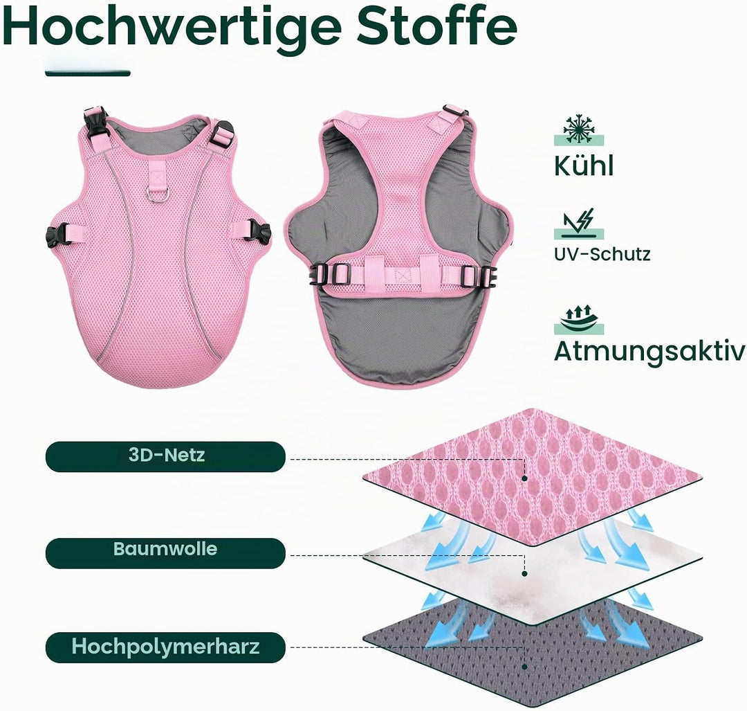 Kuoser Hund Kühlweste, Kühlweste für Hunde zur Abkühlung im Sommer, Atmungsaktive Hundekühlweste mit