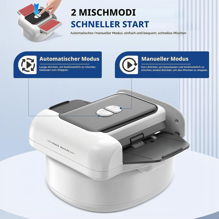 Kartenmischmaschine Elektrische,Automatischer Kartenmischer,Kartenmischgerät,Mischmaschine für 1–2 D
