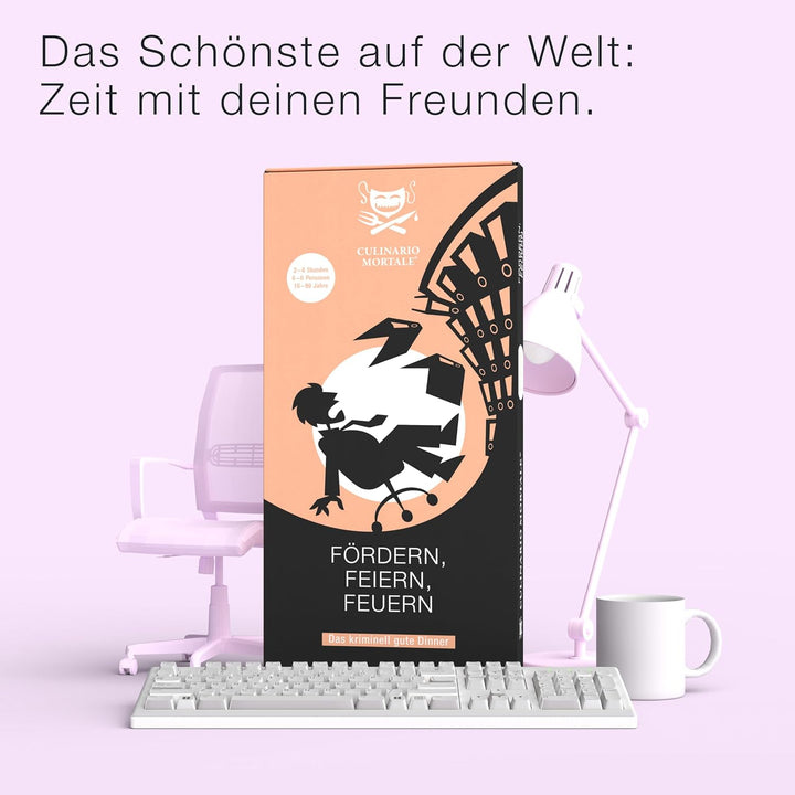 CULINARIO MORTALE® – Fördern, feiern, feuern - Krimidinner für Zuhause für 6 bis 8 Personen - unterh