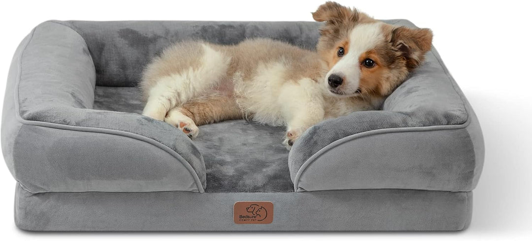 Bedsure orthopädisches Hundebett Ergonomisches Hundesofa - 71x58 cm Hundecouch mit eierförmiger Kist