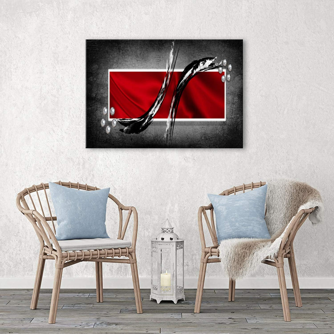 Feeby Bilder Abstraktion 80x60 cm 1 Teilig Wohnzimmer Schlafzimmer Büro Flur Küche Wandbilder Leinwa