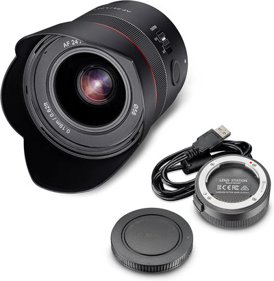 Samyang AF 24mm F1,8 FE + Lens-Station für Sony E-Mount Vollformat & APS-C I ultraleichtes Weitwinke