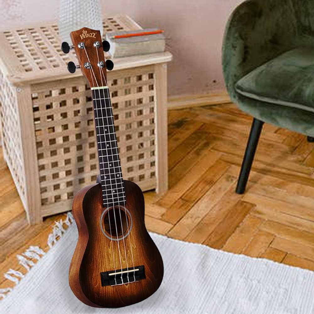 Winzz 21" Sopran Ukulele Anfänger Set Kinderm Erwachsene, Einzigartiges Farbdesign, mit Tasche, Stim