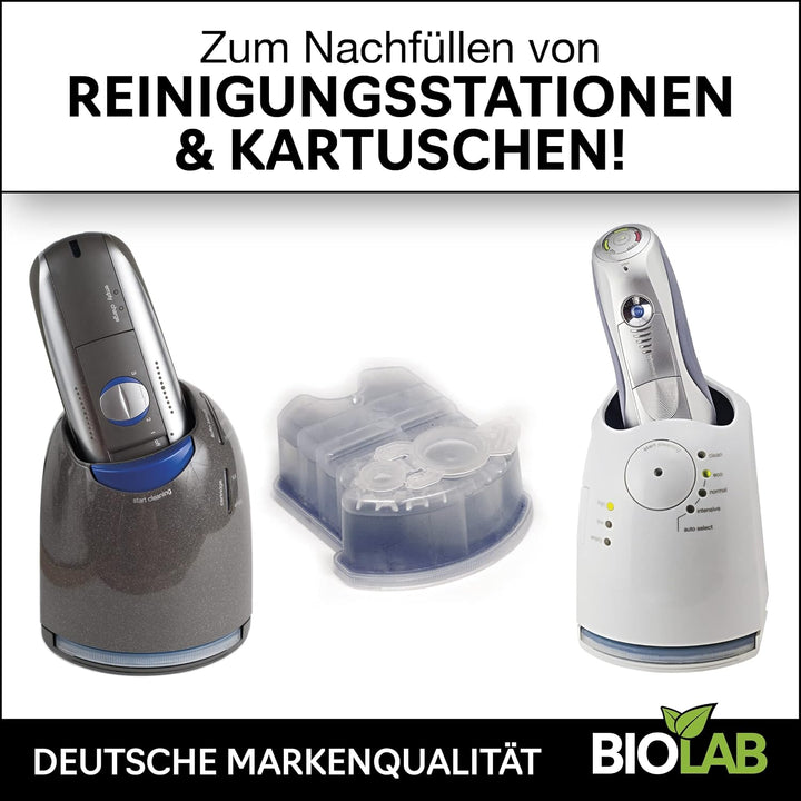 BIOLAB Bio Scherkopfreiniger (1000 ml) Nachfüllflüssigkeit für Clean &amp; Renew, passend für Braun Seri
