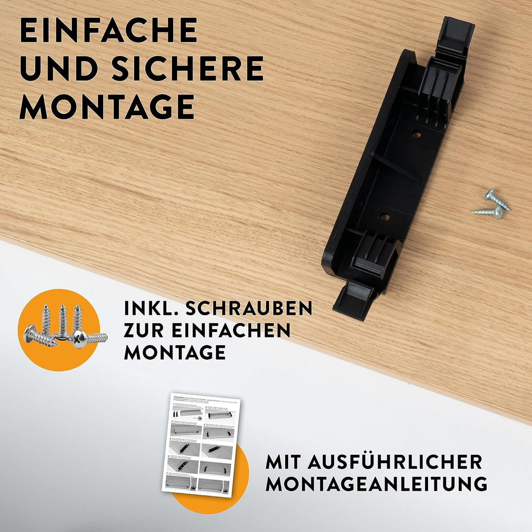 boho office® Kabelwanne – Schwarz 57 cm aus Metall - beidseitig klappbare Kabelwanne zur Installatio