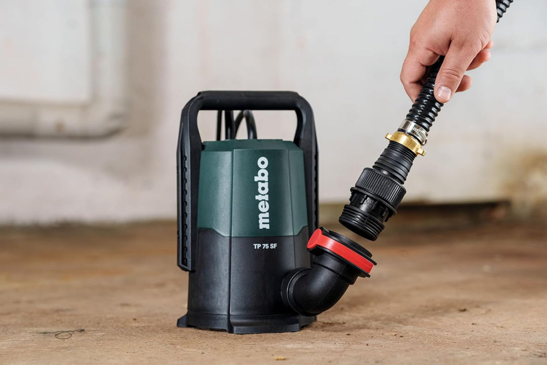 metabo Klarwasser‑Tauchpumpe TP 75 SF - 280 W, 7500 l/h, 6 m Förderhöhe, flachabsaugend bis 1 mm - S
