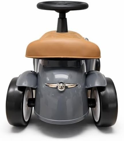 Retro Kleinkind Push Car Grau - Vintage Style Rutscher für Kinder ab 12 Monaten, Sound, Lagerung, Be