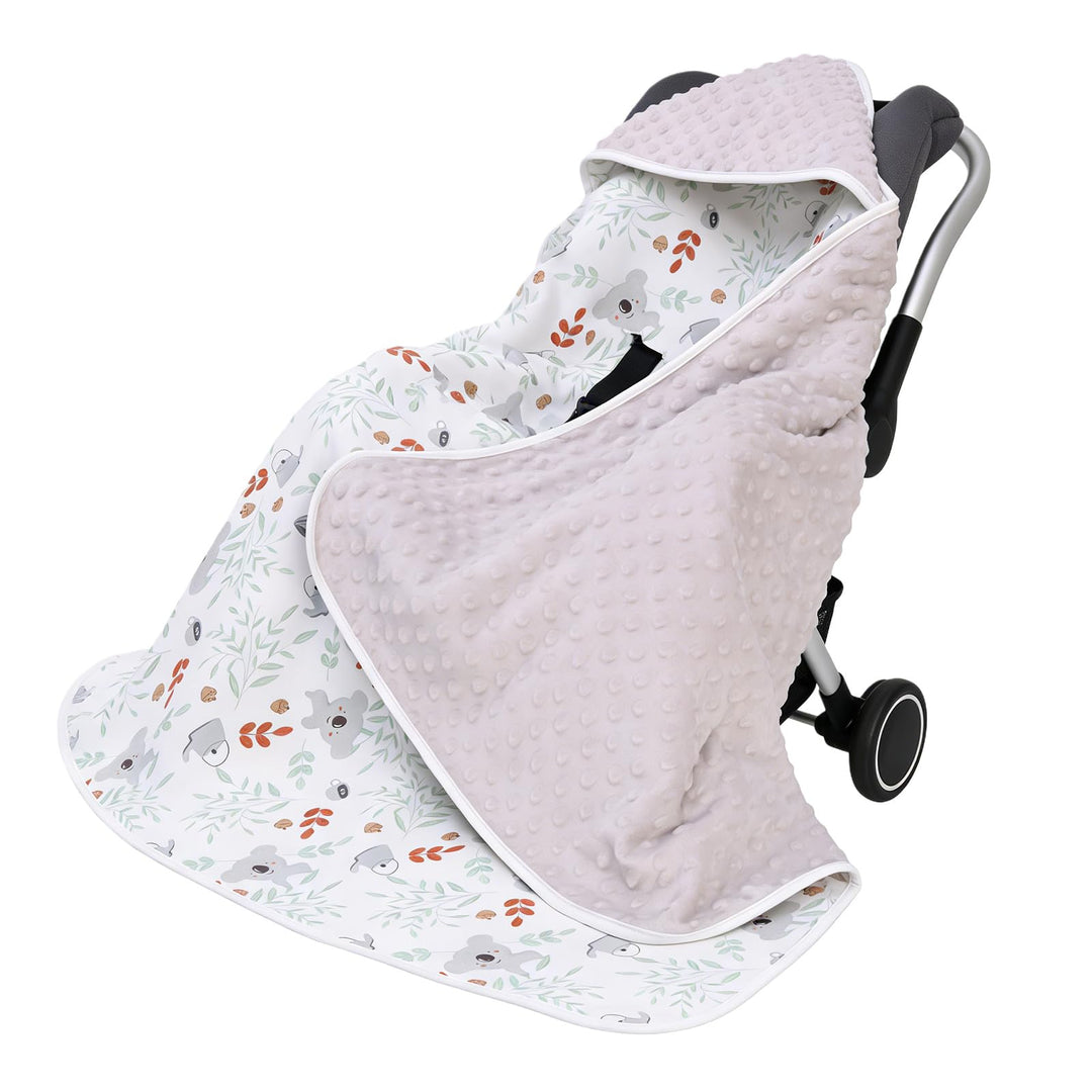 GOEDCH Universal Einschlagdecke Babyschale mit Kapuze 90 x 90 cm: 100% Baumwolle Einschlagdecke für