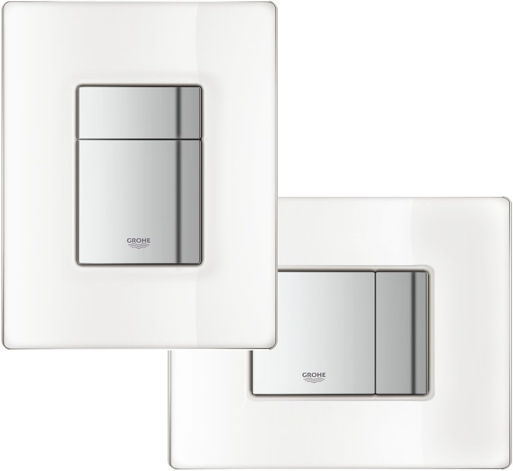 GROHE Skate Cosmopolitan Sanitärsysteme - Abdeckplatte (mit Glasoberfläche) moon white, 38845LS0 Kla