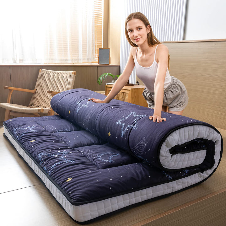 MAXYOYO Futon Matratze, Gepolsterte Japanische Bodenmatratze Gesteppte Bett Matratzenauflage, Extra