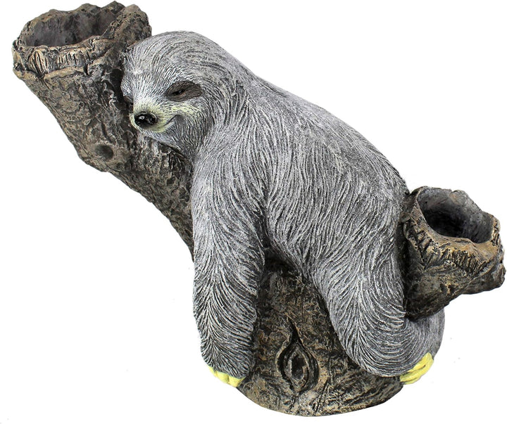 DARO DEKO Tier Figur in Stein-Optik Faultier auf Baumstamm bepflanzbar 50 x 38cm, Faultier auf Baums