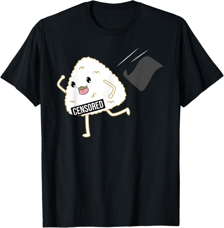 Censored Crazy Happy Onigiri Japanese Sushi Anime T-Shirt