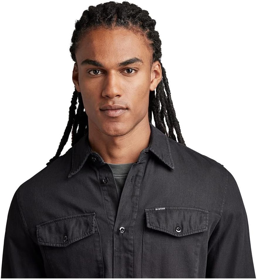 G-STAR RAW Herren Marine Slim Hemd Shirt M Schwarz (Dk Black Gd D20165-7647-b564), M Schwarz (Dk Bla
