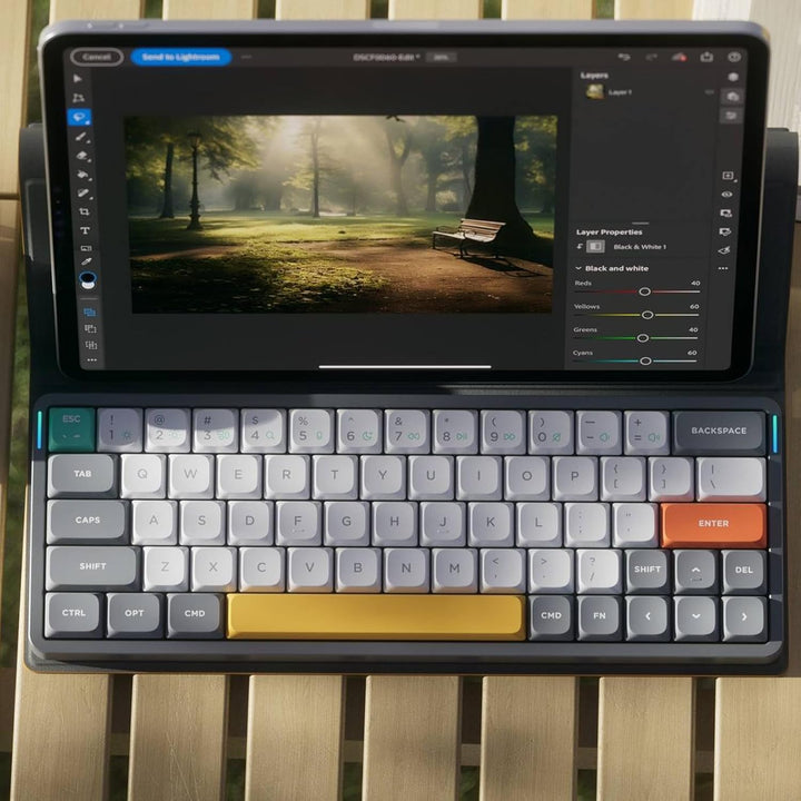 nuphy Air60 v2 Mechanische Tastatur QMK/VIA, 60% Low Profile Kabellose Tastatur, Bluetooth 5.1, 2.4G