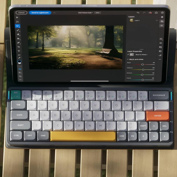 nuphy Air60 V2 Tragbar Mechanische kabellose Mini-Tastatur mit Beleuchtung,Unterstützung QMK/VIA Kom
