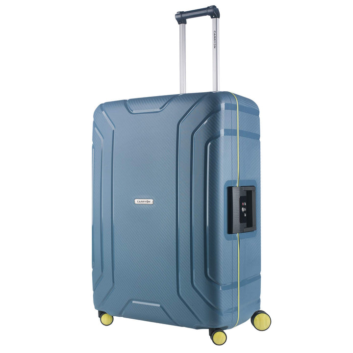 CarryOn Steward Hartschale Reisekoffer M - Koffer Dreipunkt Verschluss TSA (blau, M - 65cm) M - 65cm