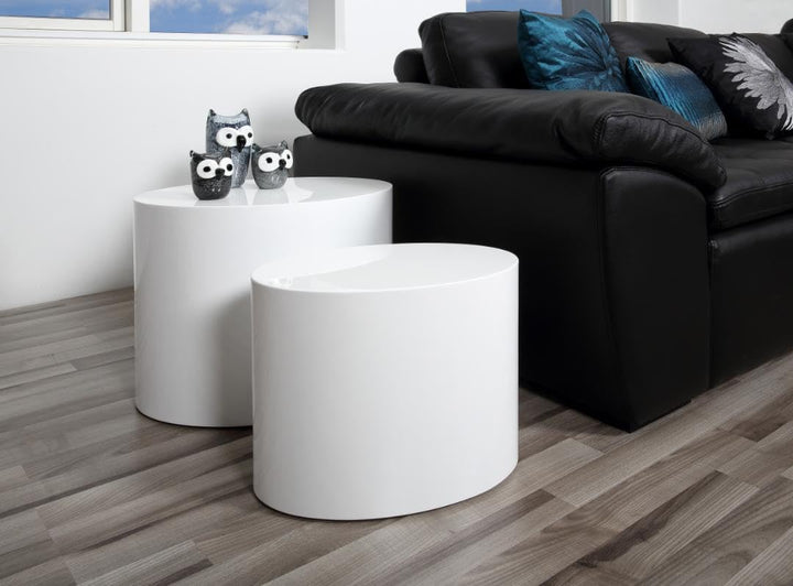 AC Design Furniture Rico Couchtisch in Hochglanz Optik 2er Set, B: 48 x H: 40 x T: 33 cm und B: 40 x