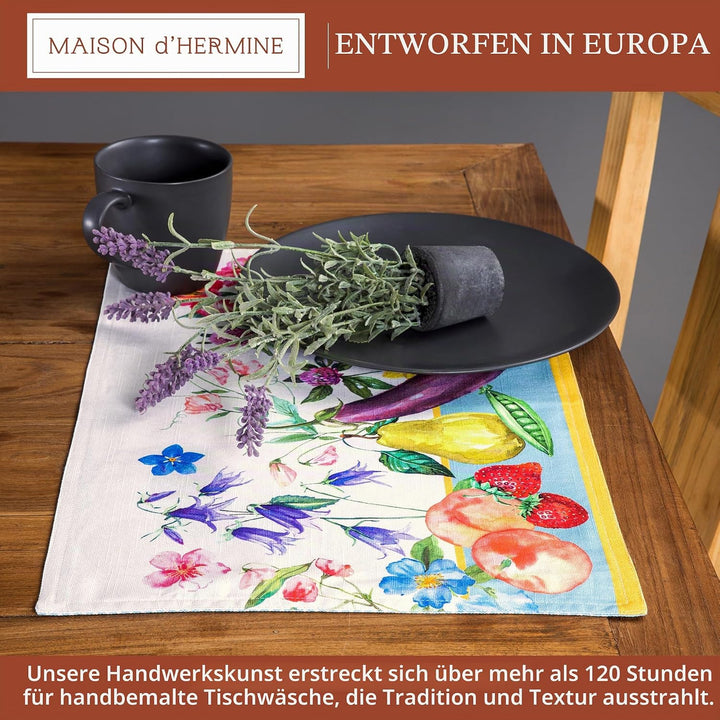 Maison d' Hermine Tischsets, 100% Baumwollstoff, Set mit 4 dekorativen, waschbaren Tischsets für Mut