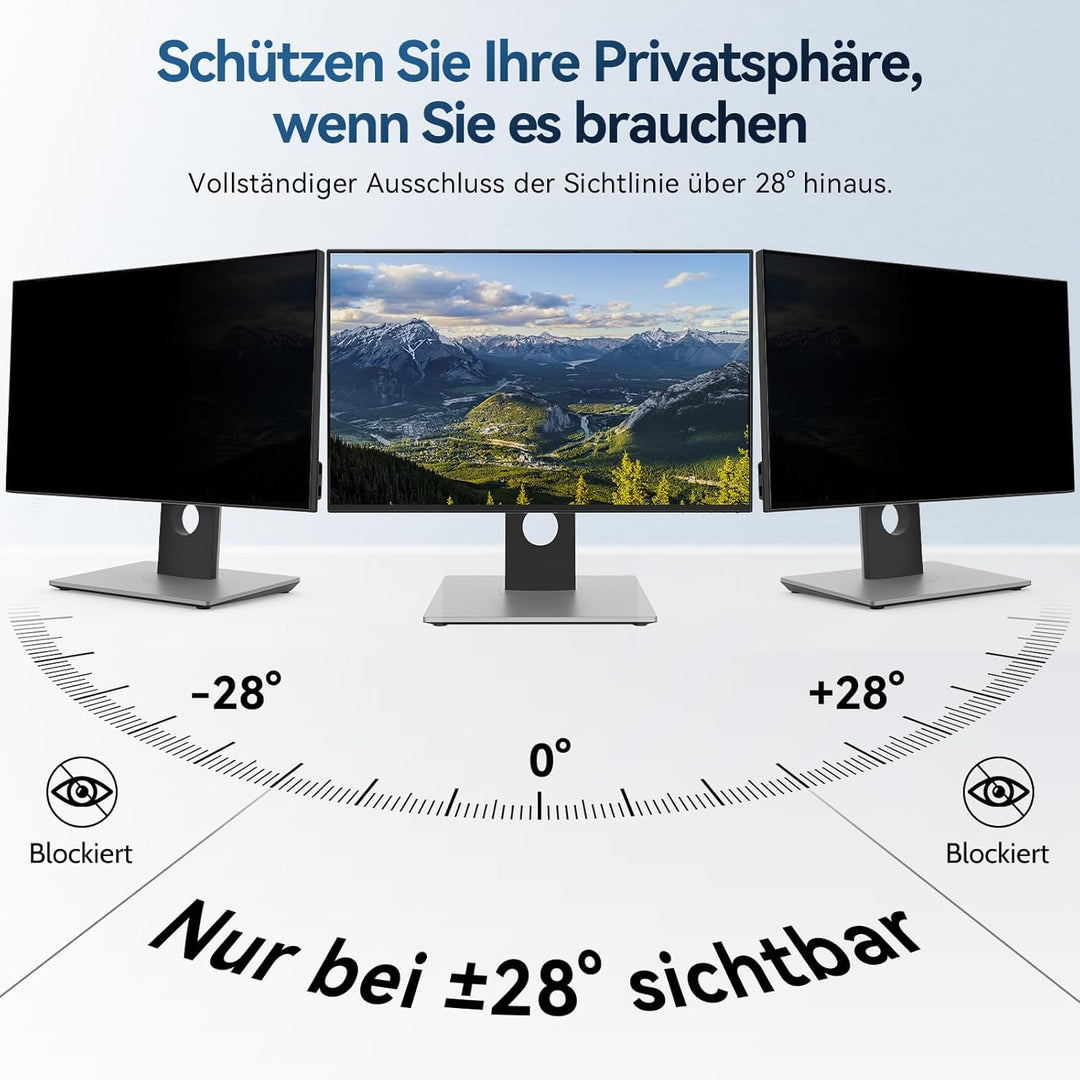 Magnetischer Computer Sichtschutzfolie 27 Zoll 16:9, Anti Blaulicht Blendschutz Displayschutz, 27" M