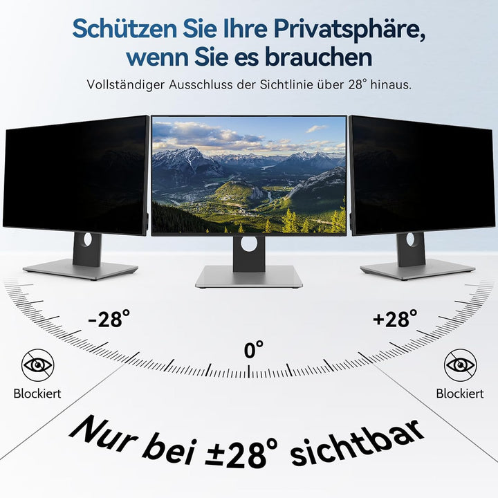 Magnetischer Computer Sichtschutzfolie 27 Zoll 16:9, Anti Blaulicht Blendschutz Displayschutz, 27" M