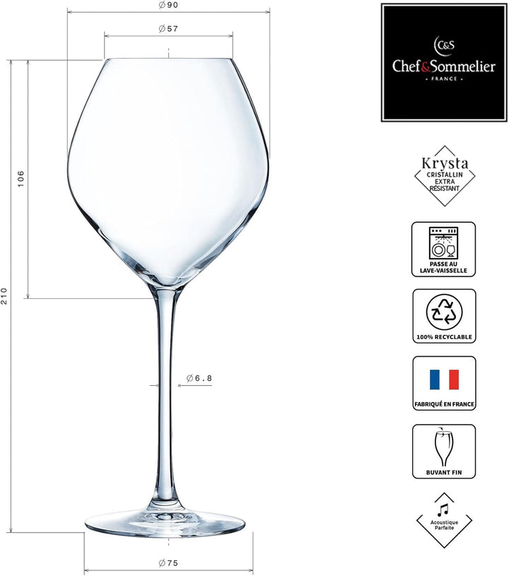 Chef & Sommelier Cheer Up Collection Weissweingläser, 35 cl, aus Kristallglas, modern, elegant, ohne