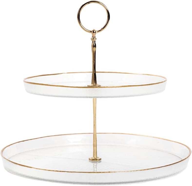 Homla Servierplatte Serviertablett MONZE zweistufig transparent 21 cm, 28 cm