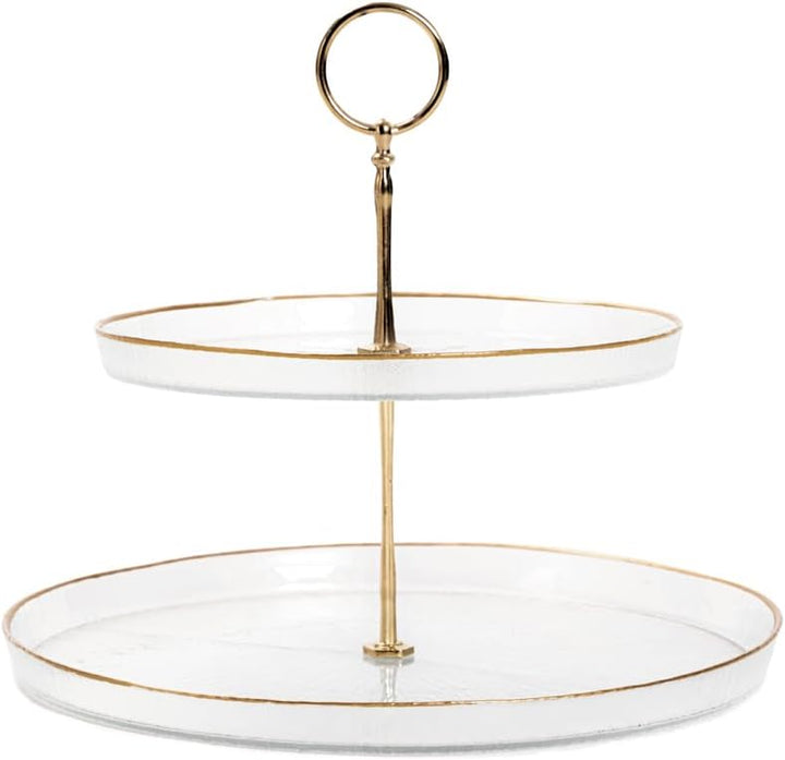 Homla Servierplatte Serviertablett MONZE zweistufig transparent 21 cm, 28 cm