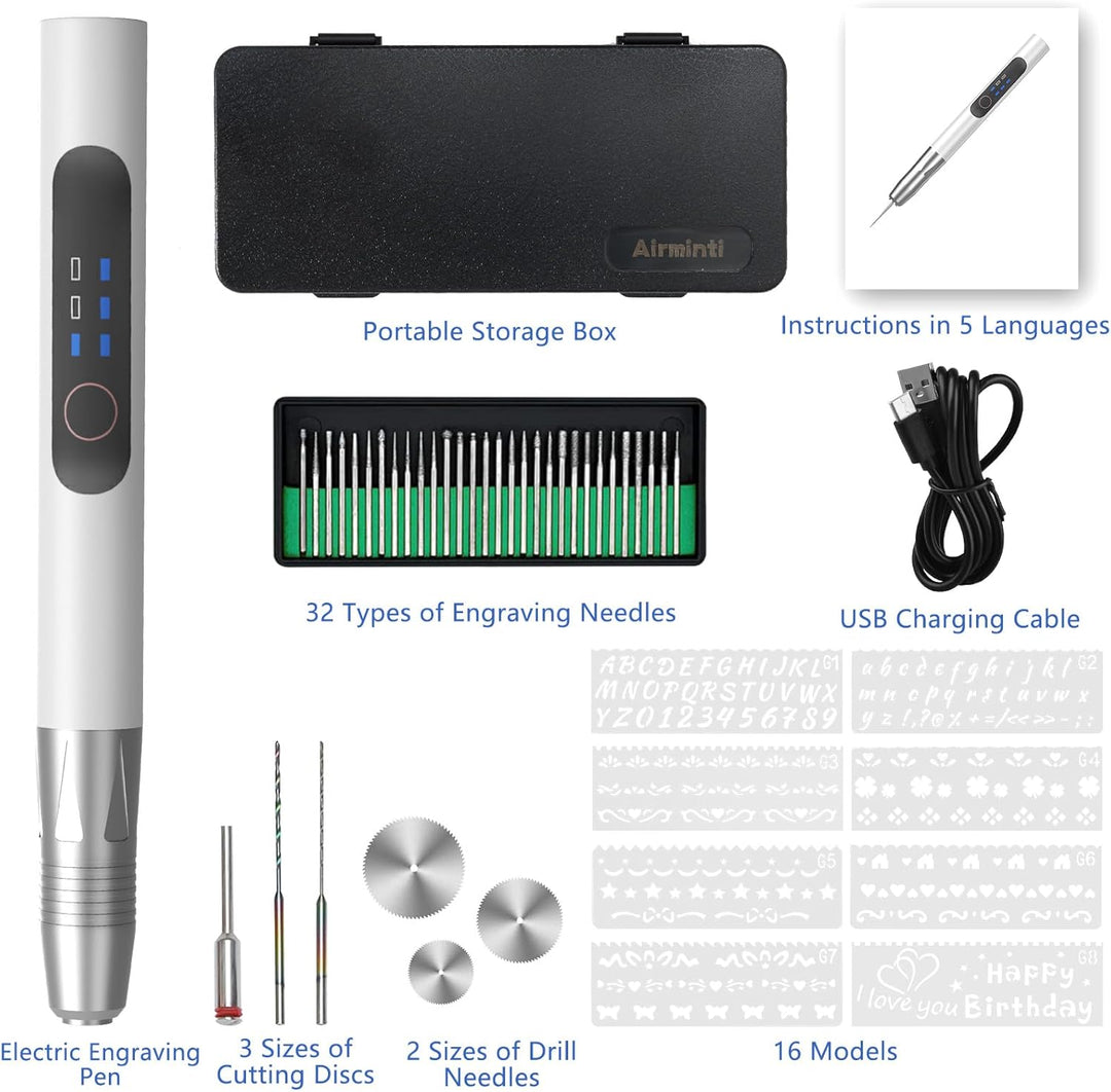 Elektrische Gravierstift, Multifunktionaler Gravierwerkzeugsatz Tragbare Drahtlose Gravurwerkzeug Ät
