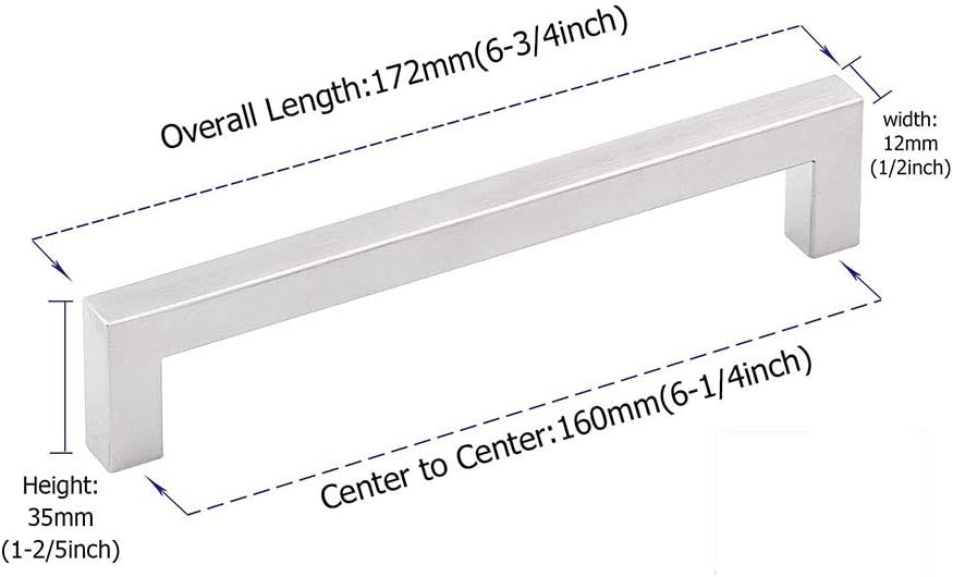 goldenwarm 15x Türgriffe Schrankgriffe 160mm Möbelgriffe Edelstahl t Stangengriff Küchenschrank Grif