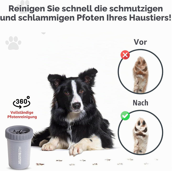 Dexas MudBuster tragbarer Hundepfotenreiniger, Grösse M, hellgrau Hellgrau Medium, Hellgrau Medium
